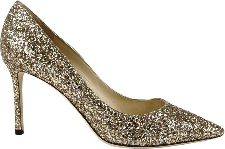 Women's Romy 85 Champagne Coarse Glitter Pumps SAO247 (41.5 EU / 11.5 US) - Image 6
