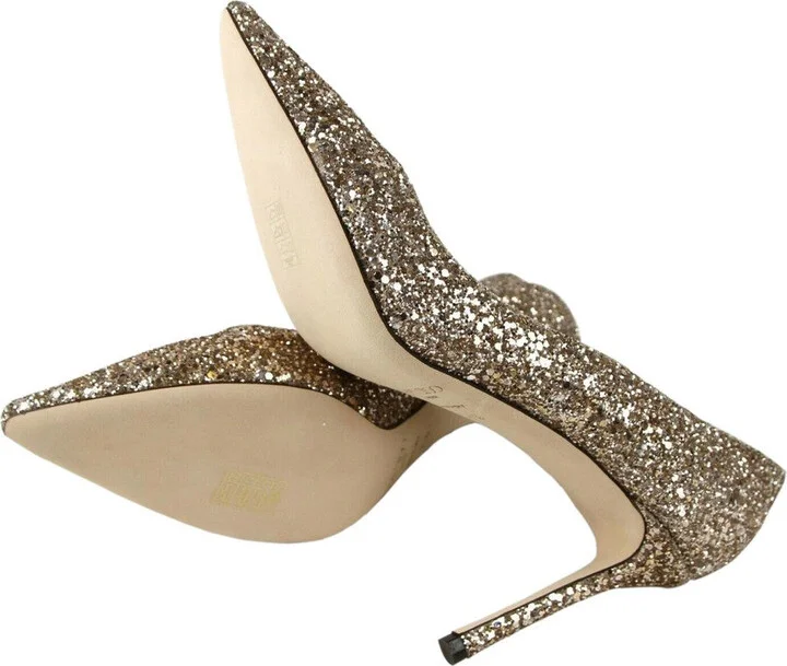 Women's Romy 85 Champagne Coarse Glitter Pumps SAO247 (41.5 EU / 11.5 US) - Image 7