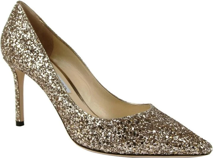 Women's Romy 85 Champagne Coarse Glitter Pumps SAO247 (41.5 EU / 11.5 US)