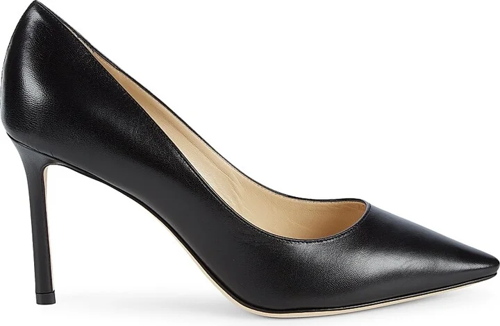 Women's Romy 85MM Leather Pumps - Black - Size 5.5