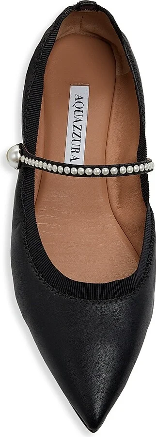 Women's Romy Leather Flats - Black - Size 6 - Image 4