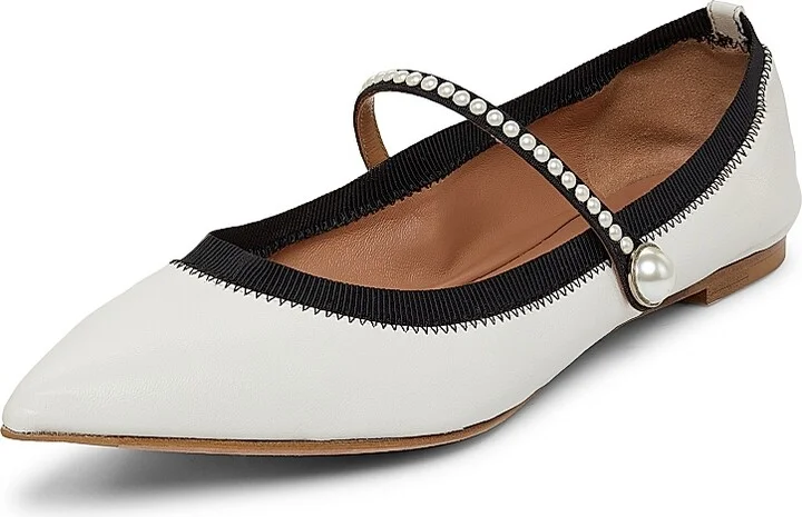Women's Romy Pearl-Embellished Flats - White - Size 12 - Image 2