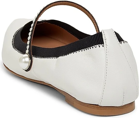 Women's Romy Pearl-Embellished Flats - White - Size 12 - Image 3