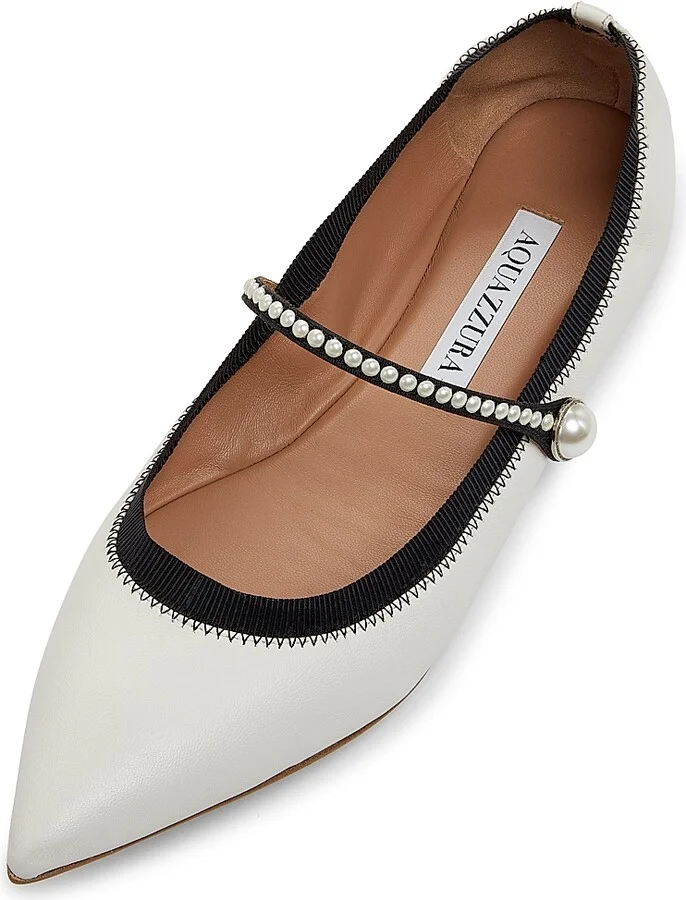 Women's Romy Pearl-Embellished Flats - White - Size 12 - Image 4
