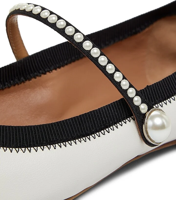 Women's Romy Pearl-Embellished Flats - White - Size 12 - Image 5