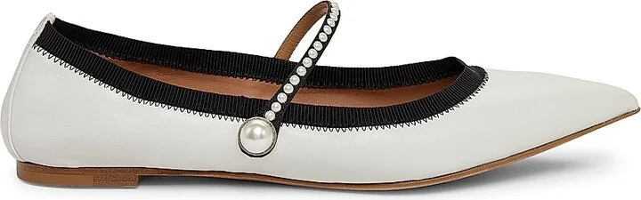 Women's Romy Pearl-Embellished Flats - White - Size 12