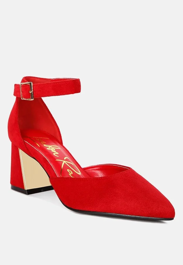 Womens rory metallic sling detail block heel sandals - Image 3