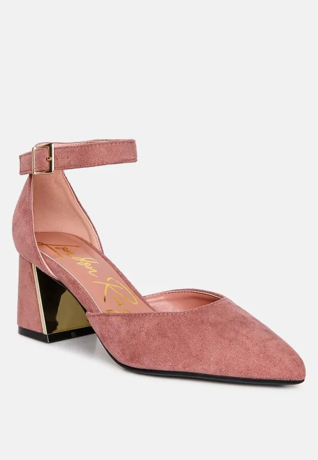Womens rory metallic sling detail block heel sandals - Image 6