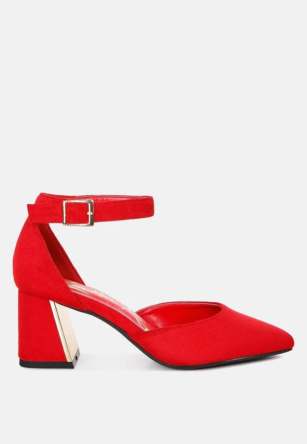Womens rory metallic sling detail block heel sandals