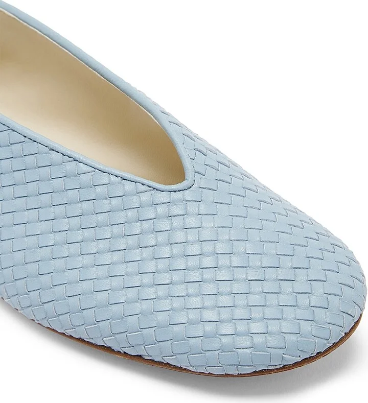 Women's Rosa Intrecciato Leather Flats - New Ice - Size 6 - Image 5