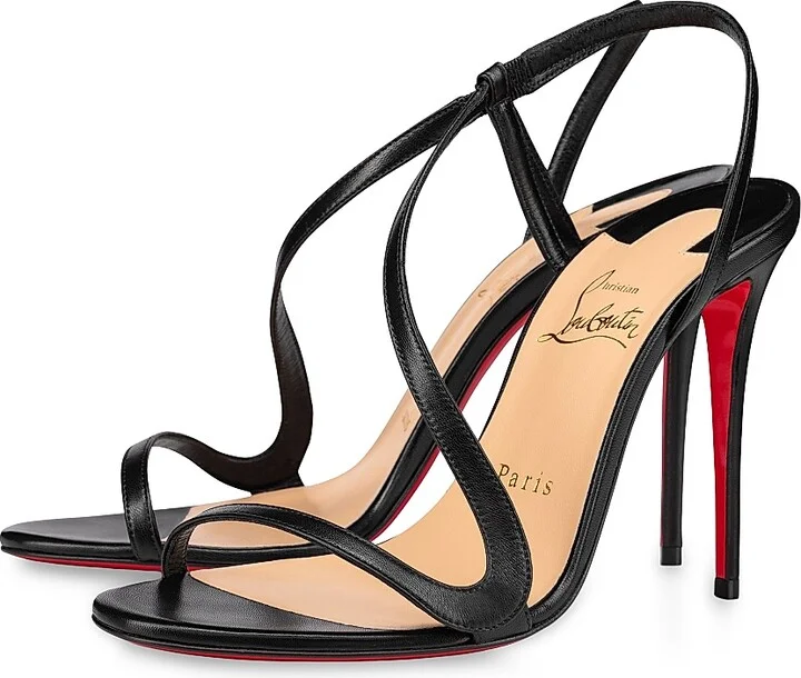Women's Rosalie 100MM Leather Sandals - Black - Size 6 - Image 2