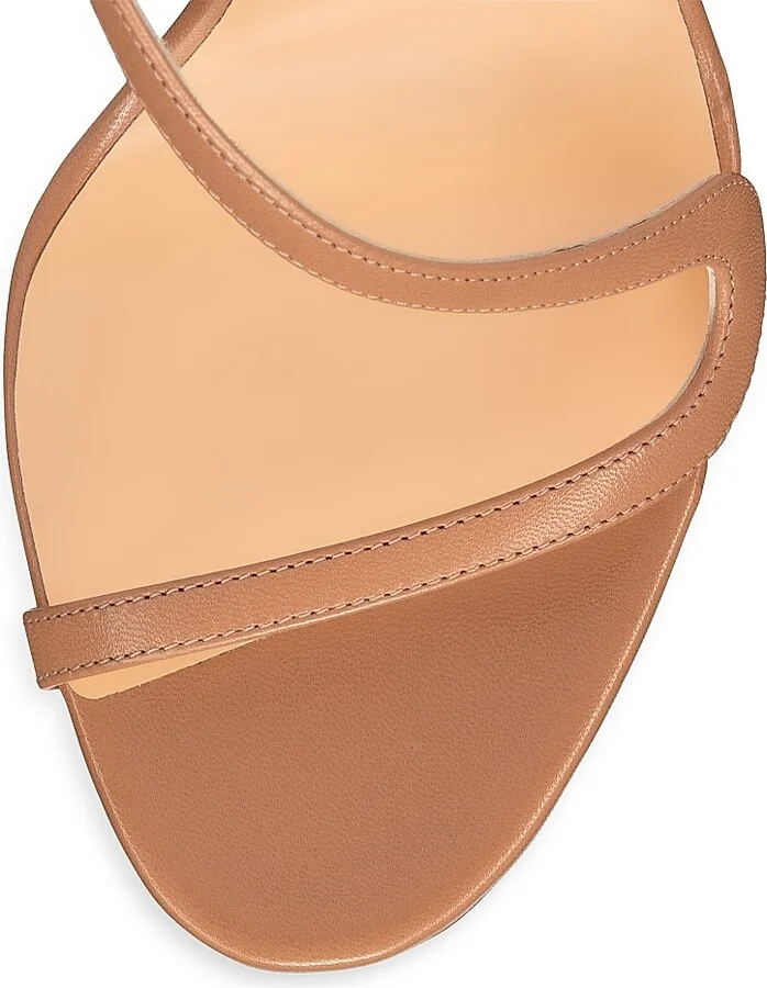 Women's Rosalie 100MM Leather Sandals - Black - Size 6 - Image 7