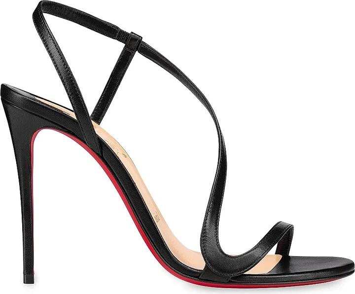 Women's Rosalie 100MM Leather Sandals - Black - Size 6