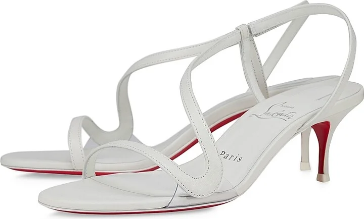 Women's Rosalie Leather 55MM Sandal Heels - Bianco - Size 6 - Image 2