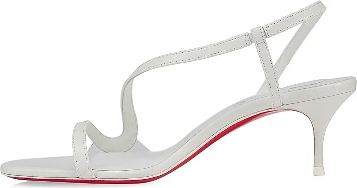 Women's Rosalie Leather 55MM Sandal Heels - Bianco - Size 6 - Image 3