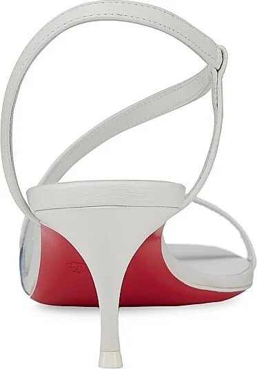 Women's Rosalie Leather 55MM Sandal Heels - Bianco - Size 6 - Image 4
