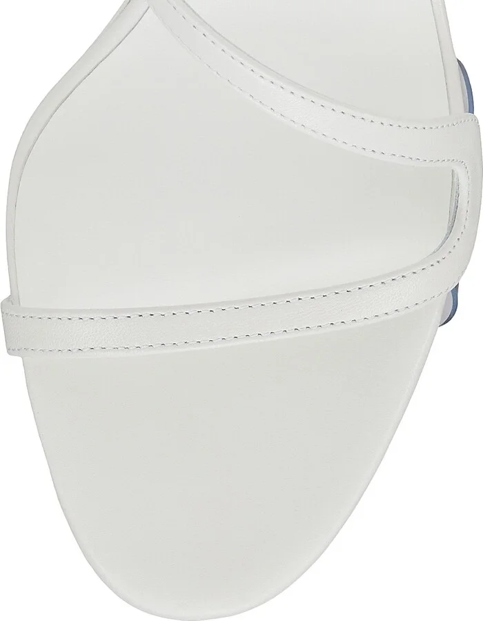Women's Rosalie Leather 55MM Sandal Heels - Bianco - Size 6 - Image 5