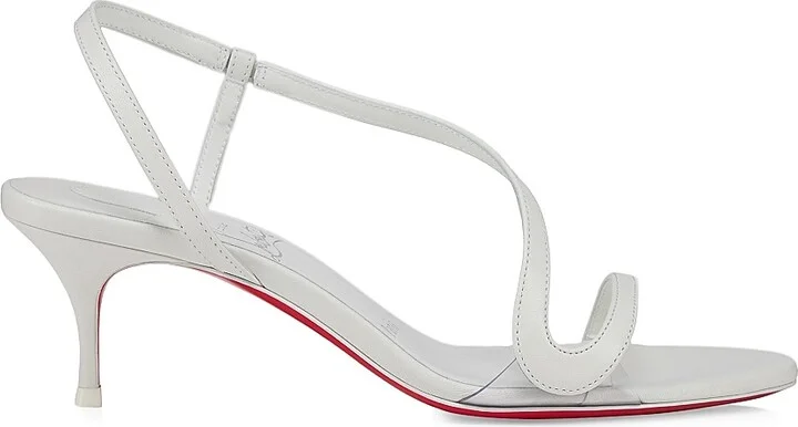 Women's Rosalie Leather 55MM Sandal Heels - Bianco - Size 6