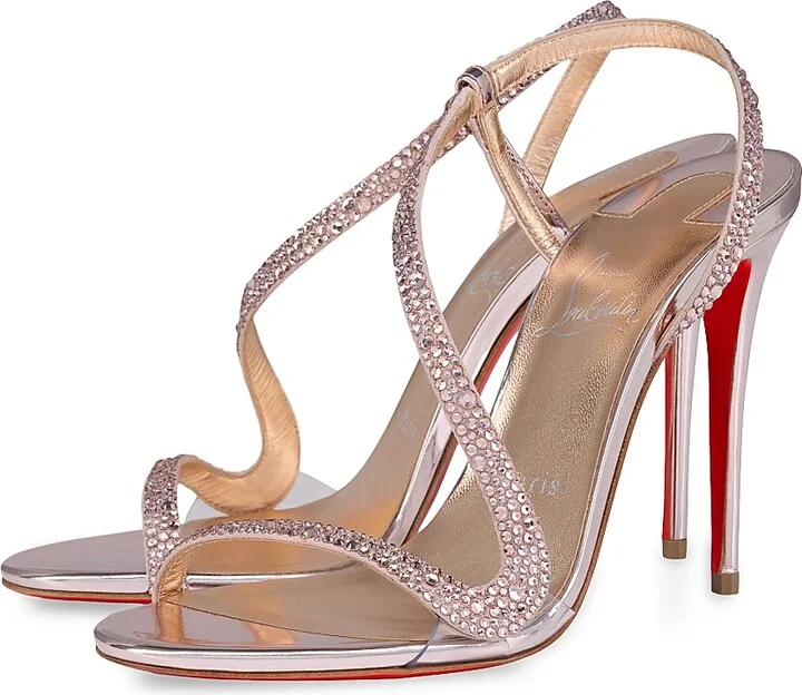Women's Rosalie Strass Leather 100MM Sandals - Vintage Rose - Size 8 - Image 2