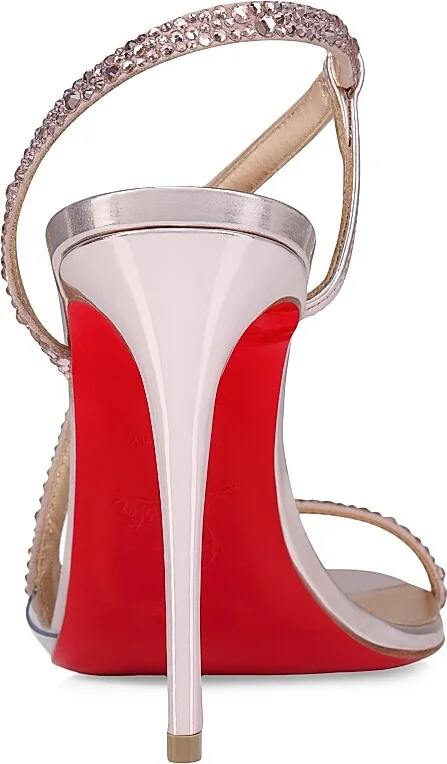 Women's Rosalie Strass Leather 100MM Sandals - Vintage Rose - Size 8 - Image 3