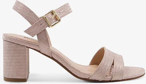 Womens Rose Gold-Fabric Merisa Glitter Block-Heel Woven Sandals Eur 38/5 Uk Women