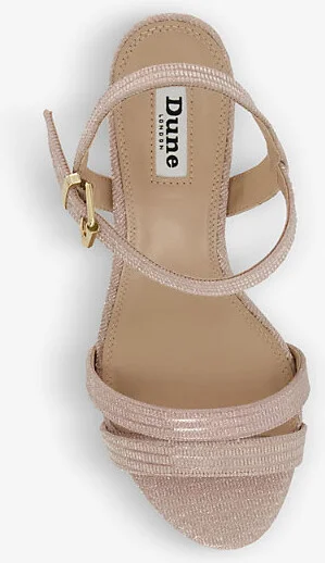 Womens Rose Gold-Fabric Merisa Wide-Fit Block-Heel Woven Sandals Eur 38/5 Uk Women - Image 2