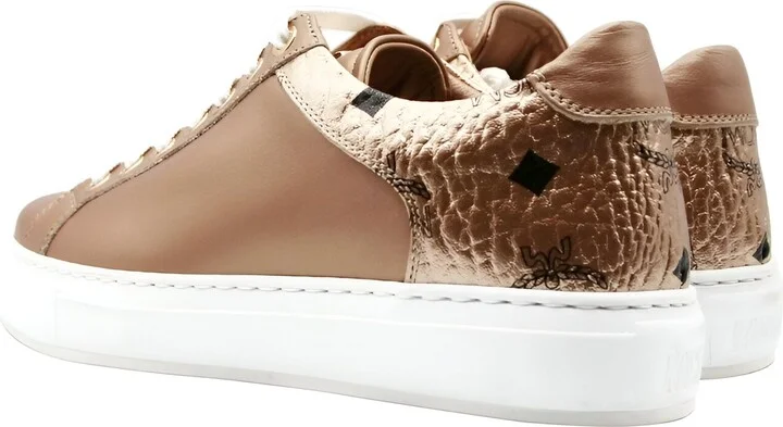 Women's Rose Gold Leather Low Top Sneakers (35 EU / 5 US) - Image 5