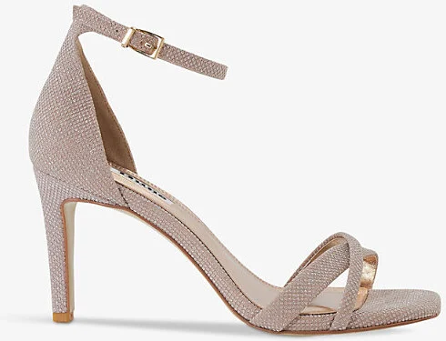 Womens Rose Gold-Synthetic Madrina Crossover-Strap Woven Heeled Sandals Eur 41 / 8 Uk Women