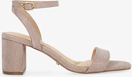 Womens Rose Gold Synthetic Melini Block-Heel Woven Sandals Eur 38/5 Uk Women