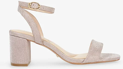 Womens Rose Gold Synthetic Melini Wide-Fit Leather Block-Heel Sandals Eur 38/5 Uk Women