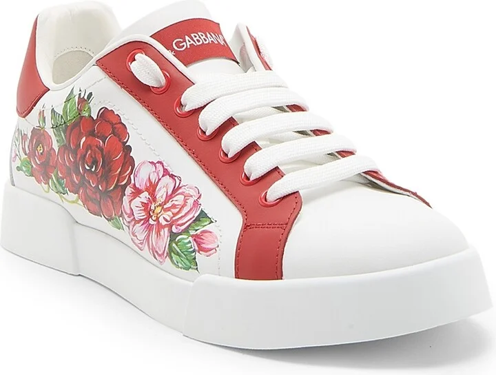 Women's Roses Leather Sneakers - White Rose Multi - Size 6 - Image 2