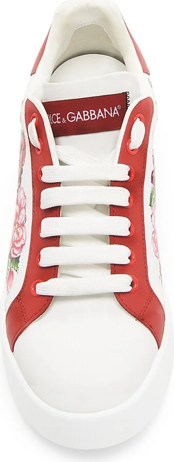 Women's Roses Leather Sneakers - White Rose Multi - Size 6 - Image 4