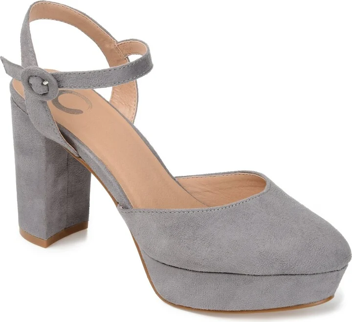 Womens Roslynn Almond Toe High Block Heel Pumps