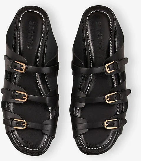 Womens Rouges Buckled Leather Sandals Eur 40 / 7 Uk Women - Image 3