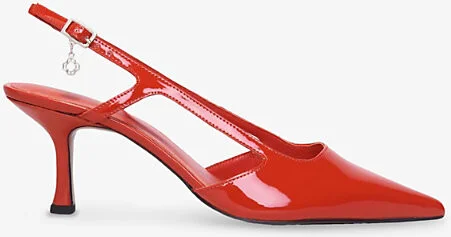 Womens Rouges Patent Sling-Back Leather Heeled Pumps Eur 39 / 6 Uk Women