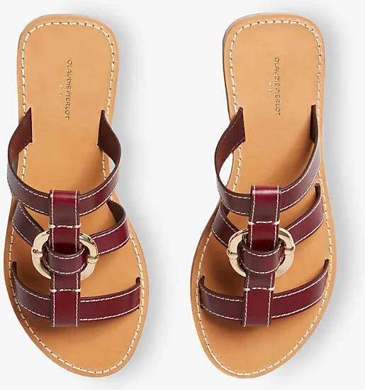 Womens Rouges Ring-Hardware Leather Flat Sandals Eur 41 / 8 Uk Women - Image 2