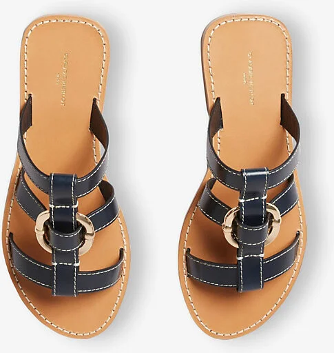 Womens Rouges Ring-Hardware Leather Flat Sandals Eur 41 / 8 Uk Women - Image 3