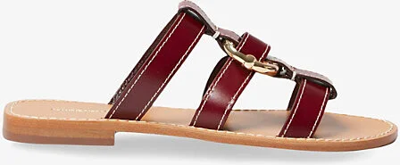Womens Rouges Ring-Hardware Leather Flat Sandals Eur 41 / 8 Uk Women