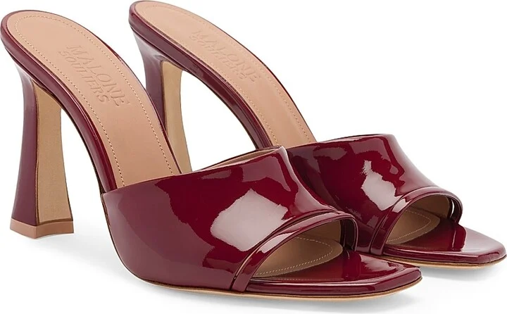 Women's Roxanne 90MM Patent Leather Block Heel Sandals - Rosewood - Size 12 - Image 2