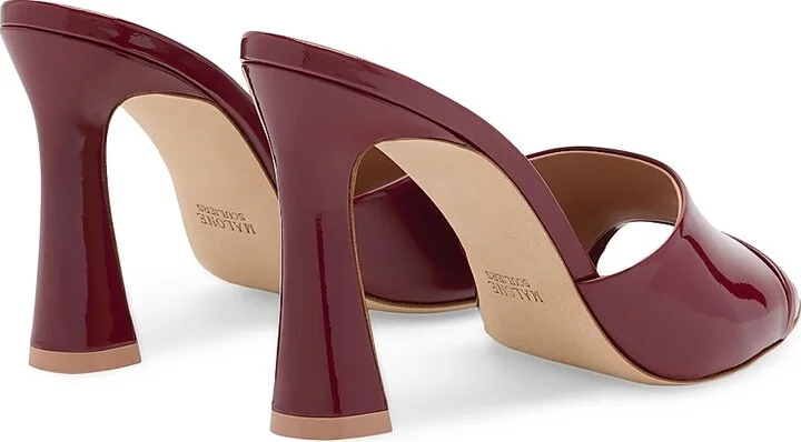 Women's Roxanne 90MM Patent Leather Block Heel Sandals - Rosewood - Size 12 - Image 3