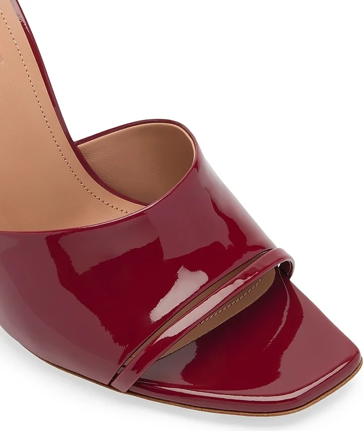 Women's Roxanne 90MM Patent Leather Block Heel Sandals - Rosewood - Size 12 - Image 4