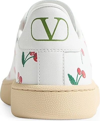 Women's Royco Sneakers in Nappa Calfskin with Cherryfic Pattern - White - Size 7 - Image 5