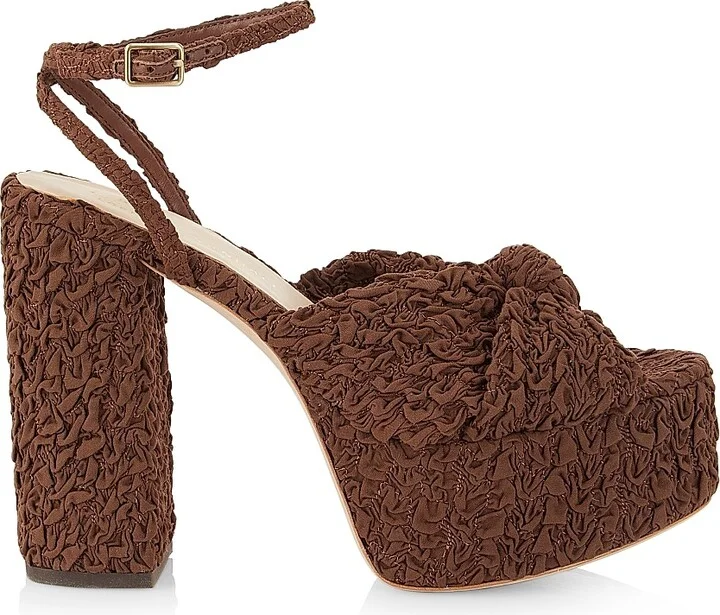 Women's Roz 120MM Knot Platform Sandals - Cacao - Size 10.5