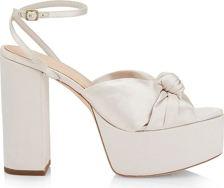 Women's Roz 120MM Knot Platform Sandals - Cream - Size 12
