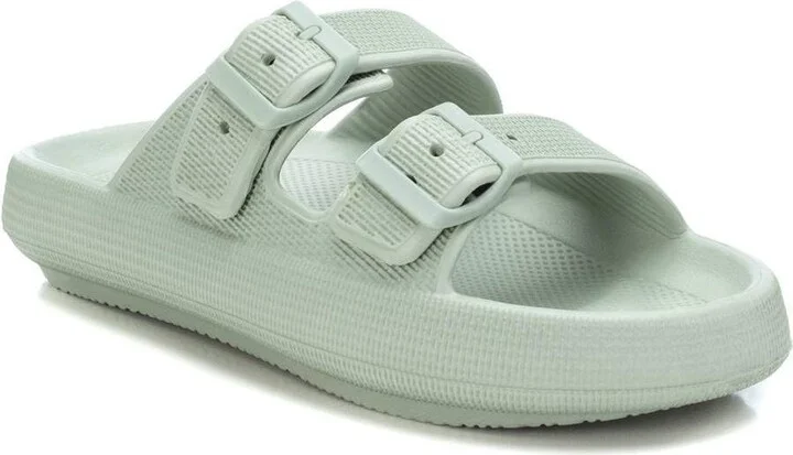 Women's Rubber Flat Sandals By Xti, Aqua - Image 2
