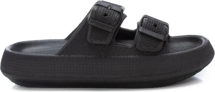 Women's Rubber Flat Sandals By Xti, Black