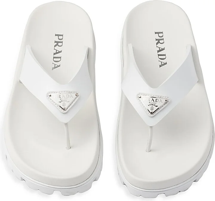Women's Rubber Thong Sandals - White - Size 5 - Image 2
