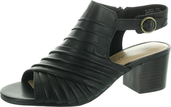 Womens Ruched Leather Ankle Strap