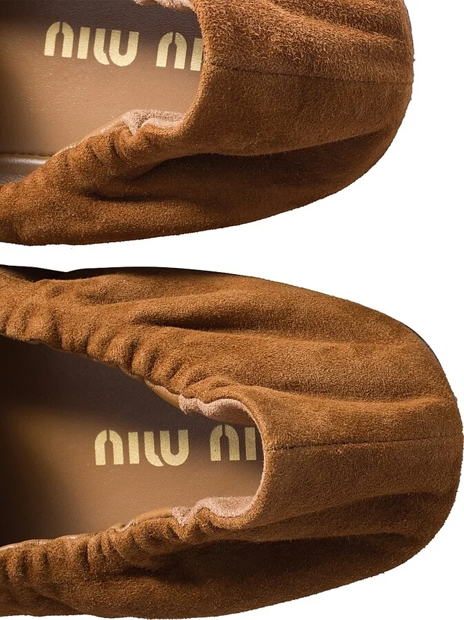 Women's Ruches Suede Loafers - Brown - Size 6 - Image 2