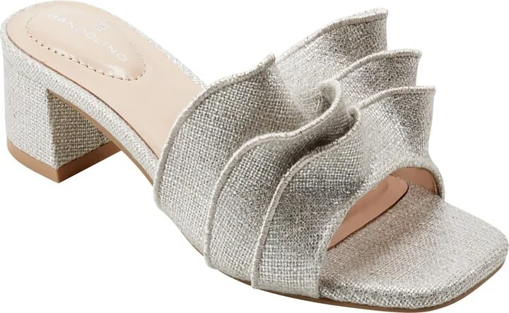 Womens Ruffled Man Made Slide